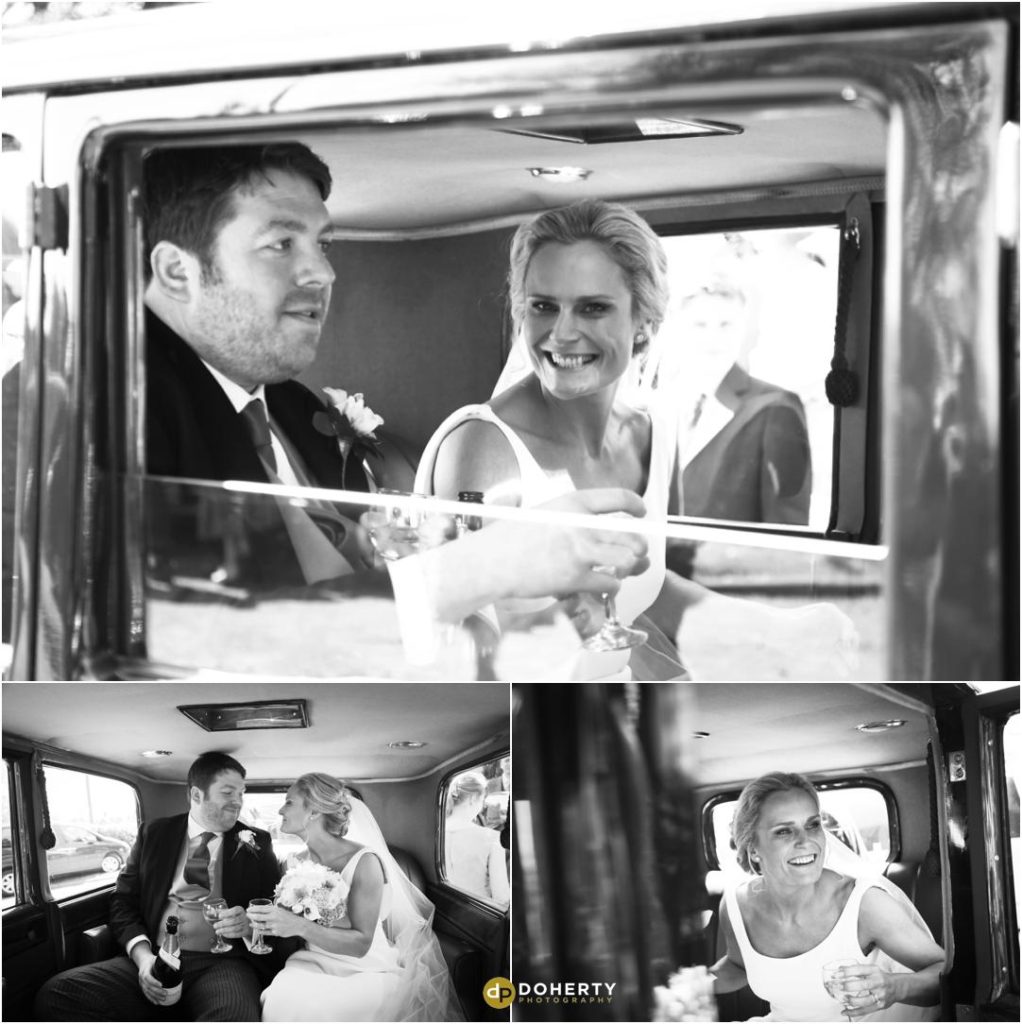 Church and car Wedding Photography