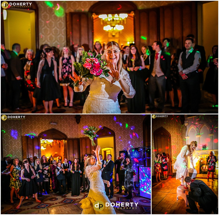 Wedding Bouquet throwing - Studley Castle 