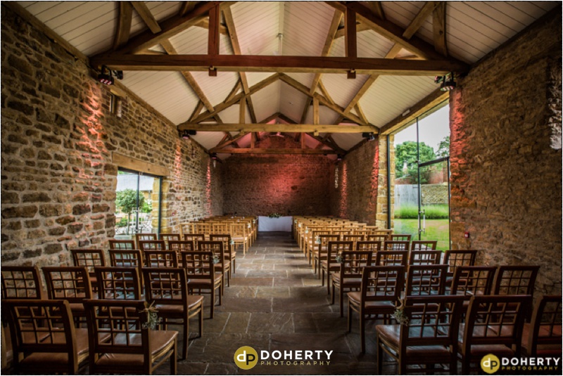 Dodford Manor – Wedding ceremony room in barn