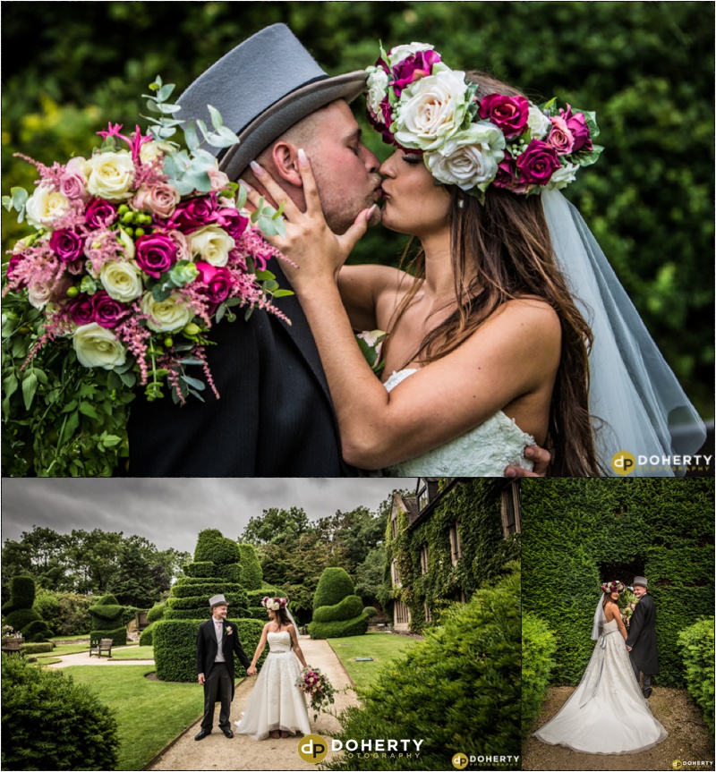 Billesley Manor bride and groom