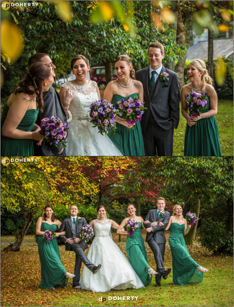 Autumn wedding with bridal party - Hampton Manor