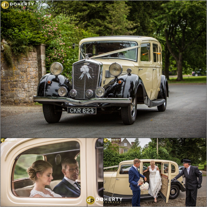 Wedding Car at Church - Albright Hussey Manor