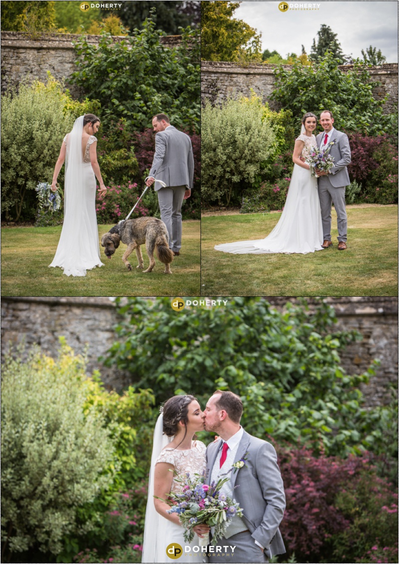 Caswell House Bride and Groom with Dog