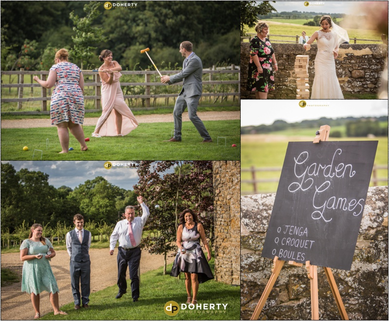 Wedding Photography - Dodford Manor fun in gardens