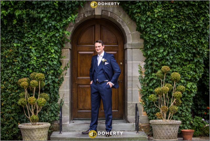 Groom at entrance - Mallory Court