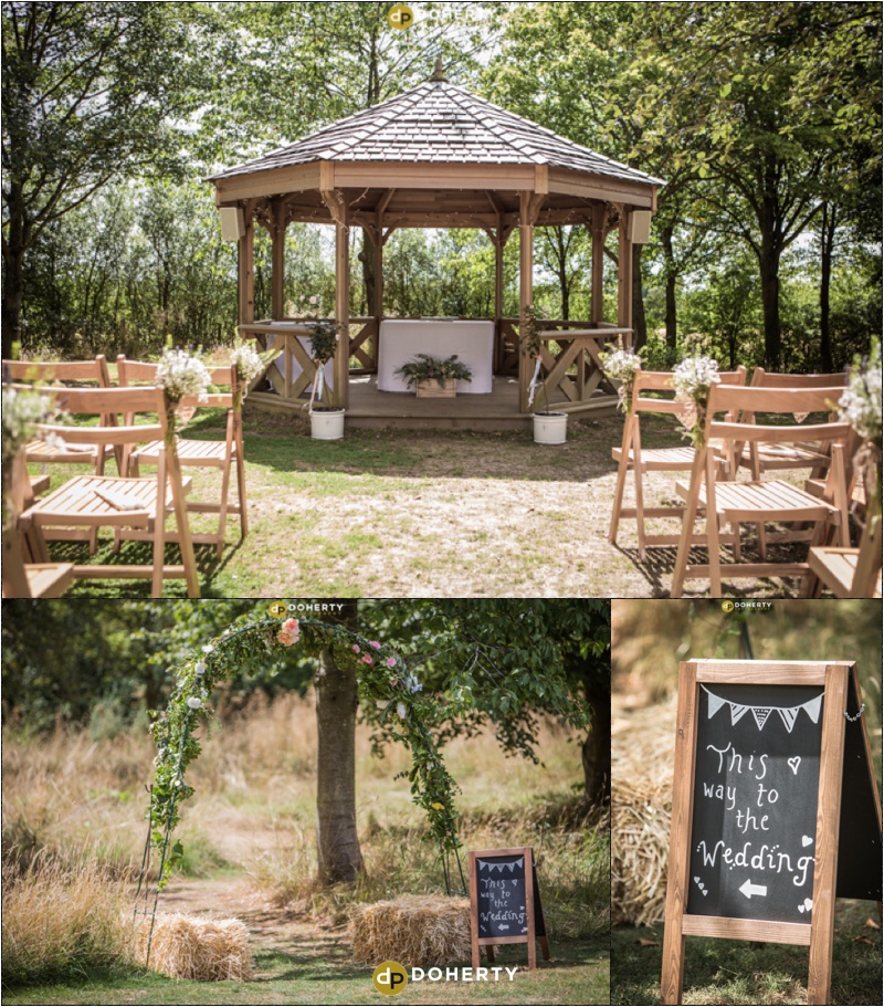 Outdoor Wedding ceremony setup Crockwell Farm
