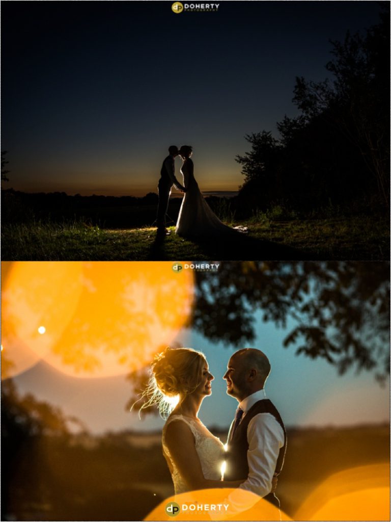 Bride and Groom's twilight photos at Wedding - Crockwell Farm