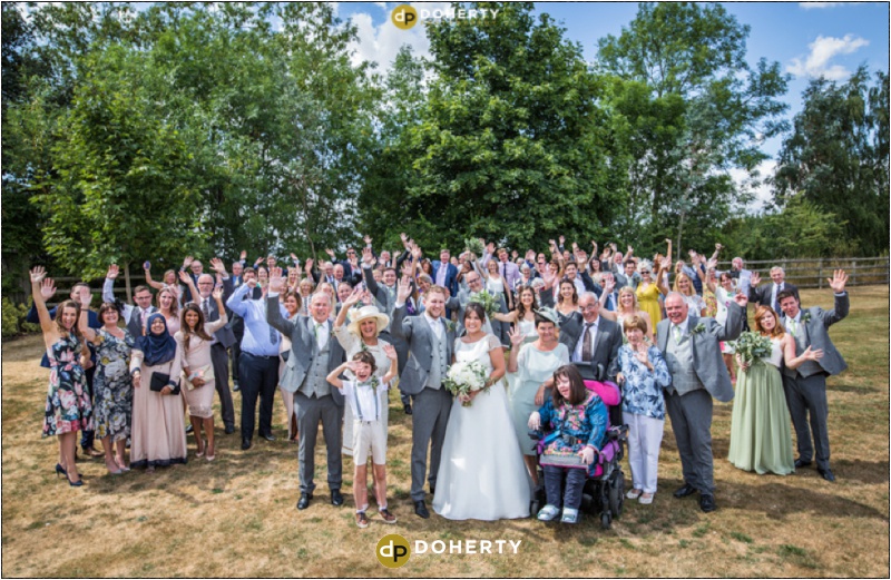 Mythe Barn Wedding Venue Large Group Photo