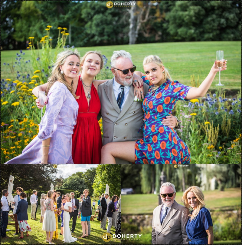 Roger Taylor and family at wedding
