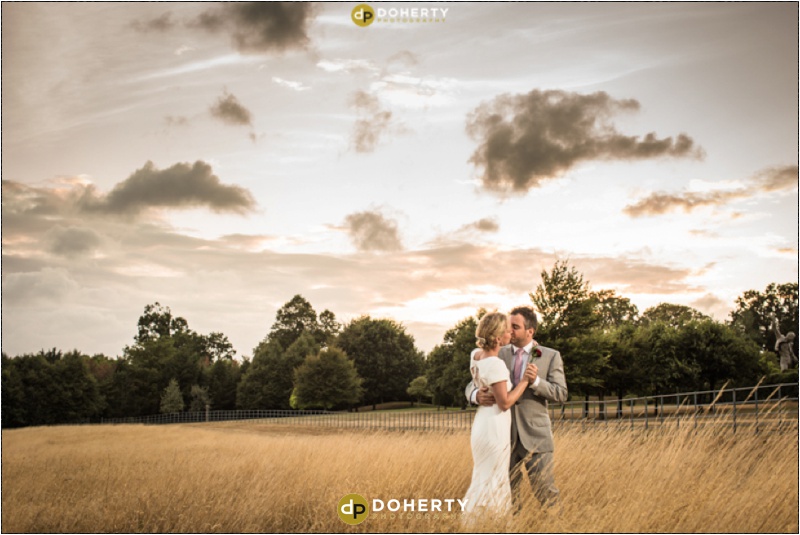 Surrey Wedding Bride and Groom in field
