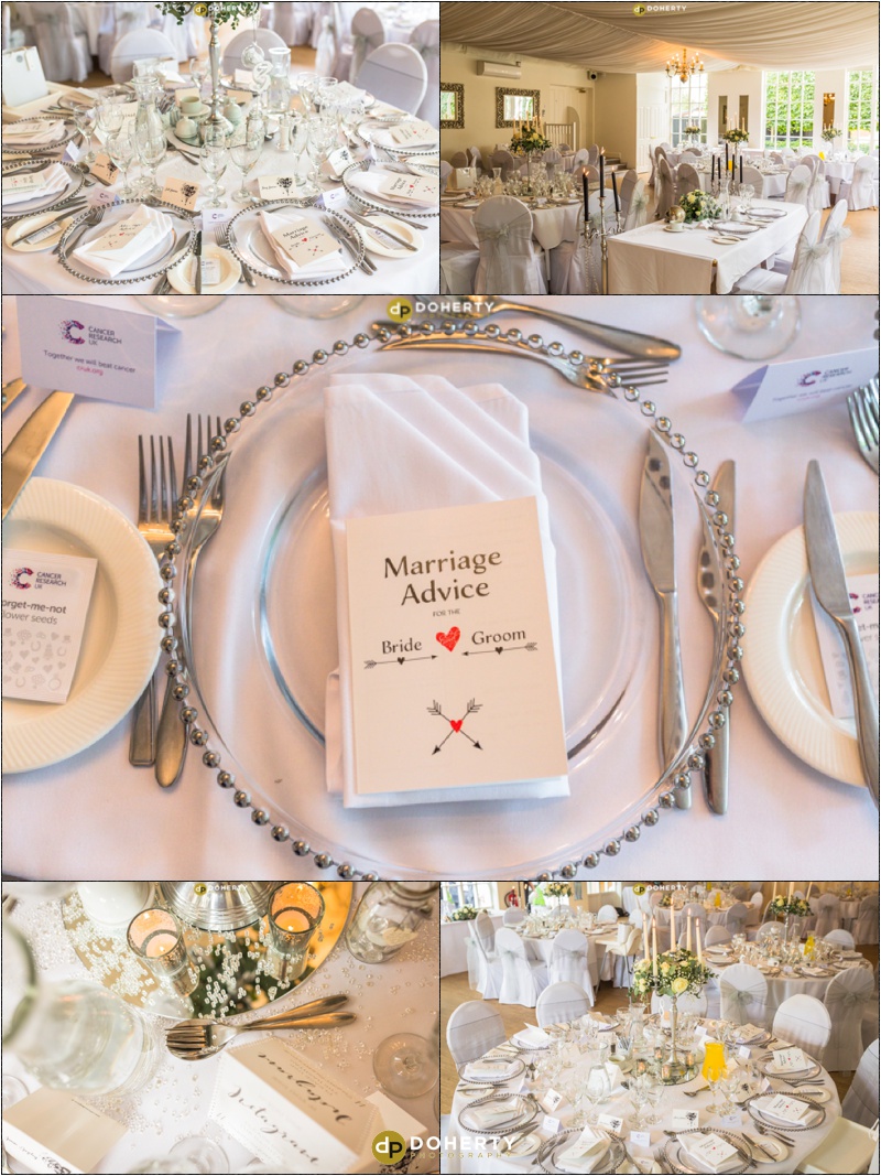 Warwick House Wedding table set-up