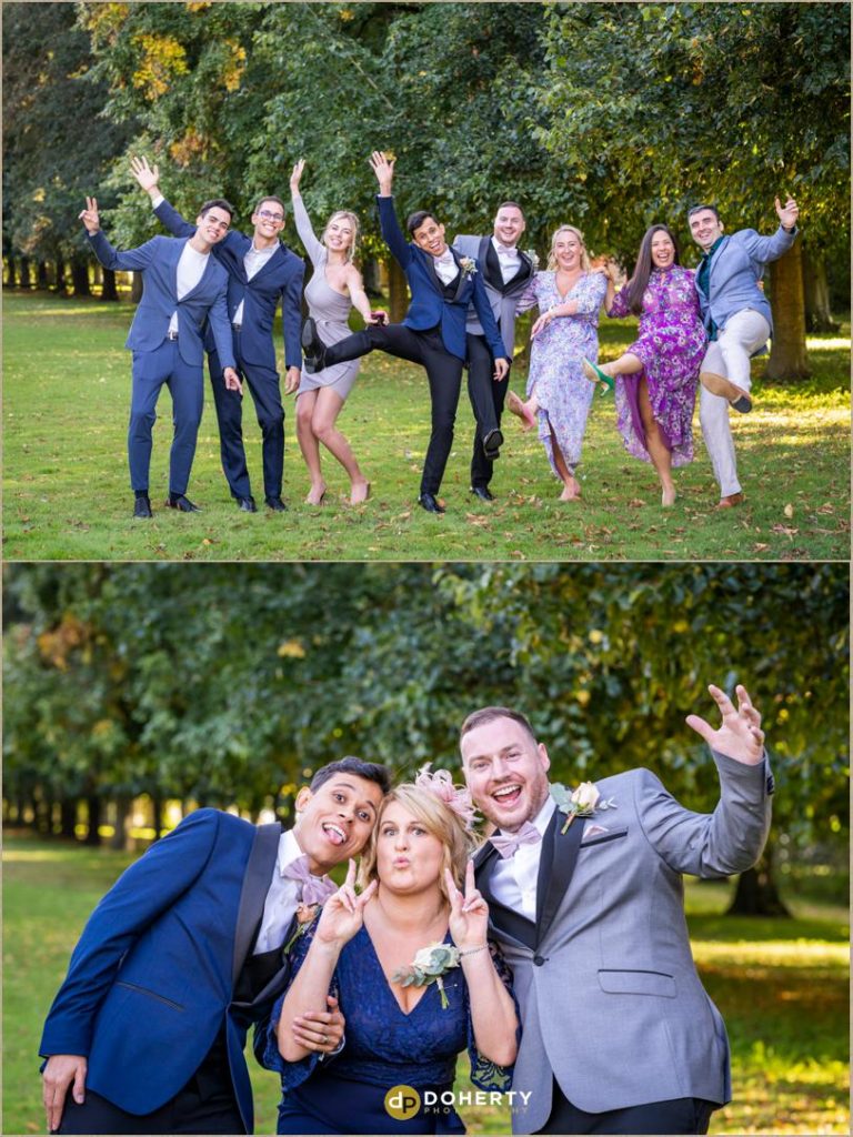 Group photos at Coombe Abbey wedding 