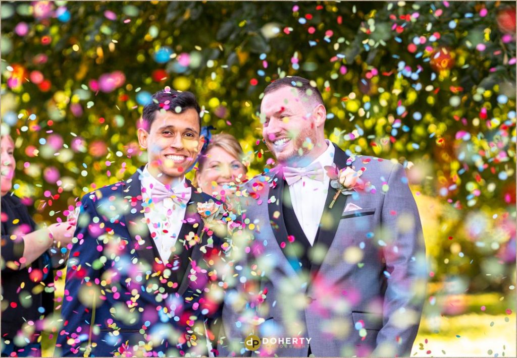 Confetti at same-sex wedding