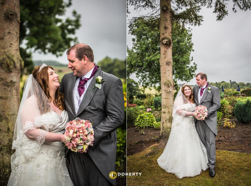 Bride and groom portraits at the Strawberry Bank hotel in Meriden