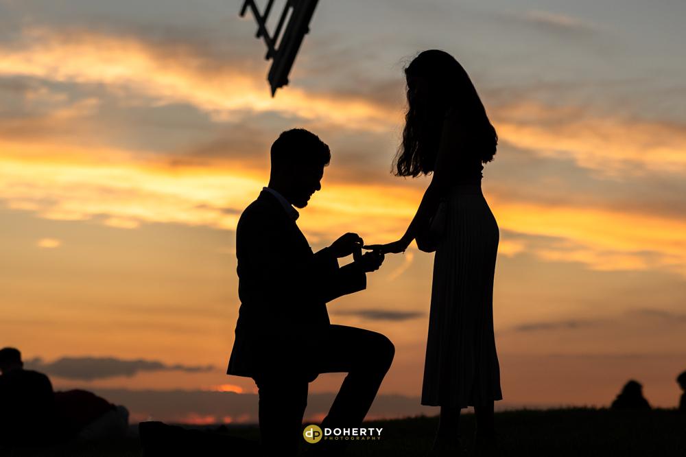 Engagement Portraits - Wedding Proposal - Chesterton Windmill - Guy down on one knee