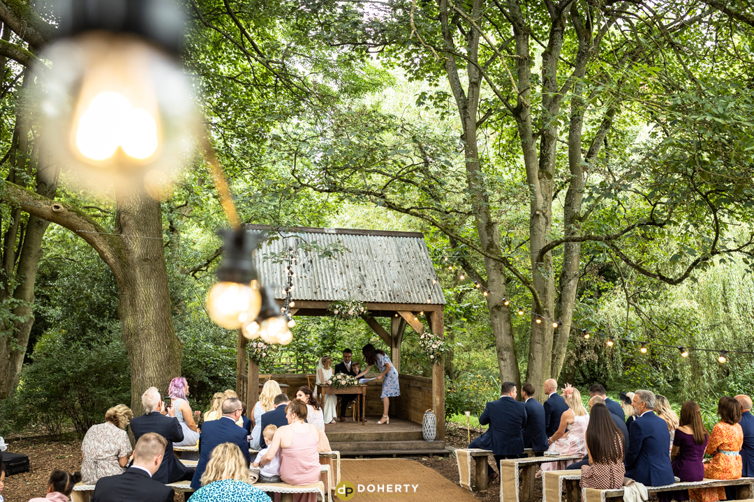 Wedding ceremony at the Woodlands at Hothorpe