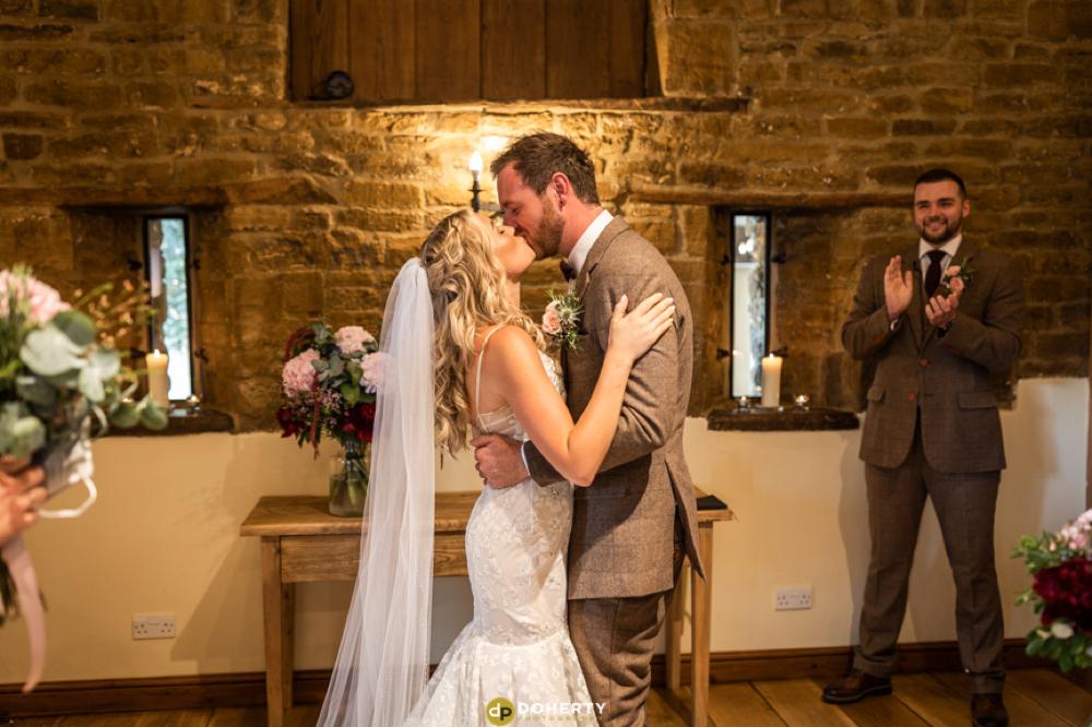 First kiss at Crockwell Wedding