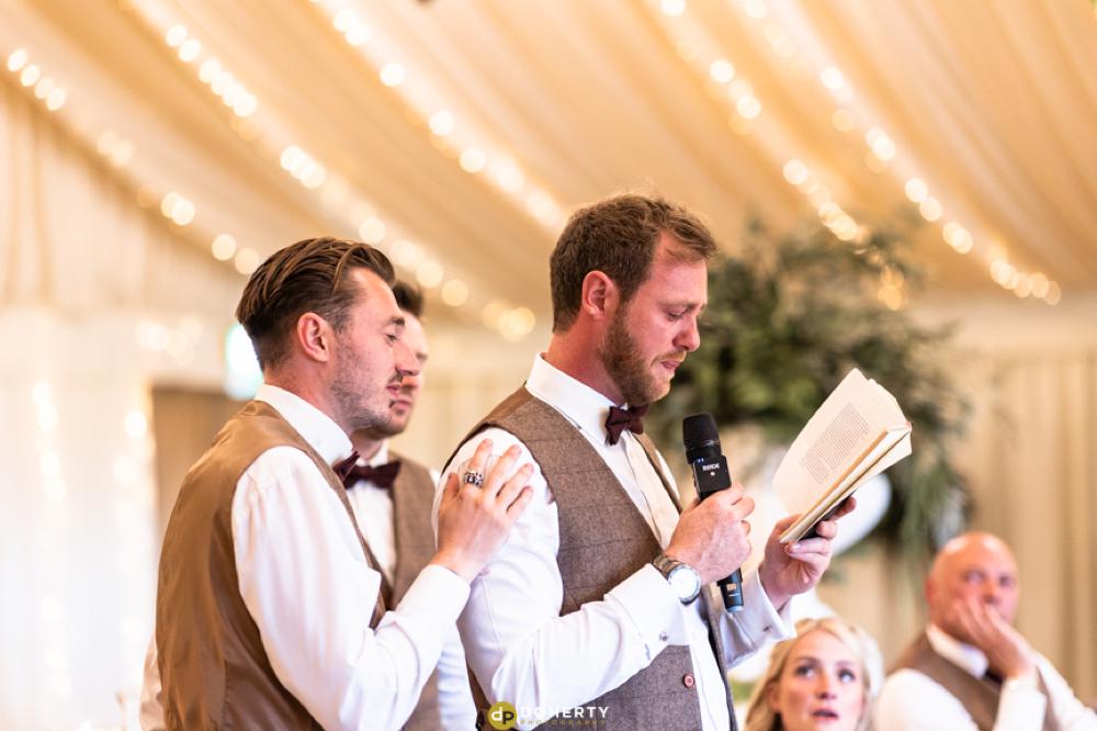 emotional speeches at Crockwell wedding