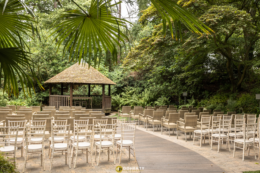 Moxhull Hall outdoor wedding ceremony area
