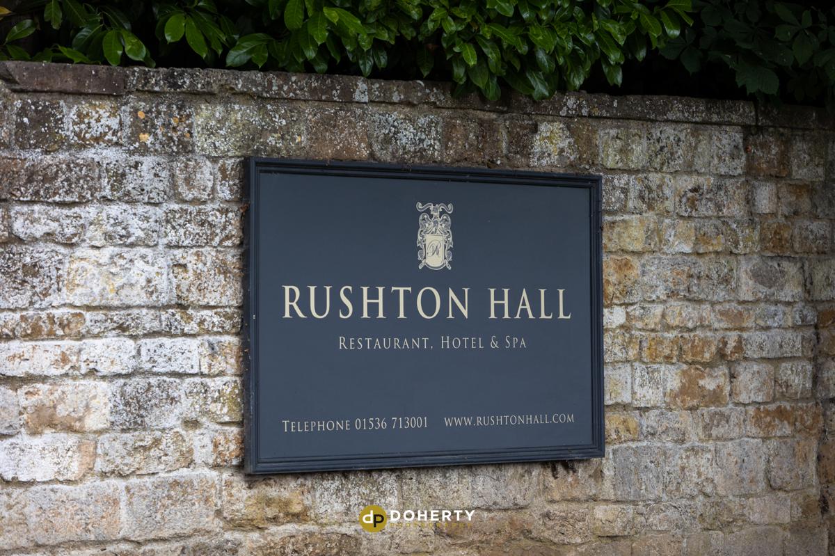Rushton Hall sign