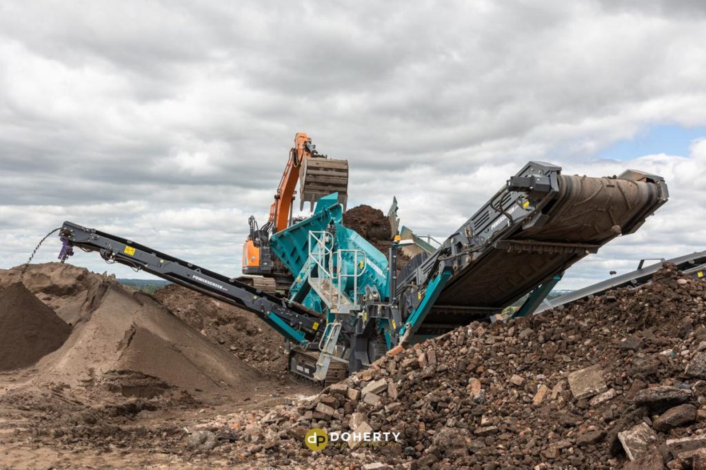 Industrial photography of machinery on quarry site