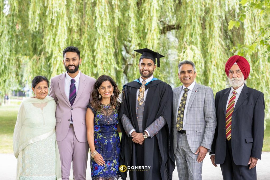 Graduation portrait with family at Warwick University