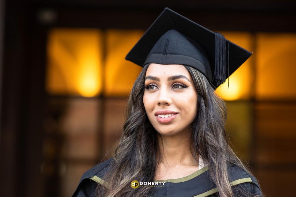 Graduation photo of young woman at Birmingham University