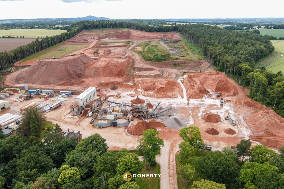 Aerial Photography of sand quarry