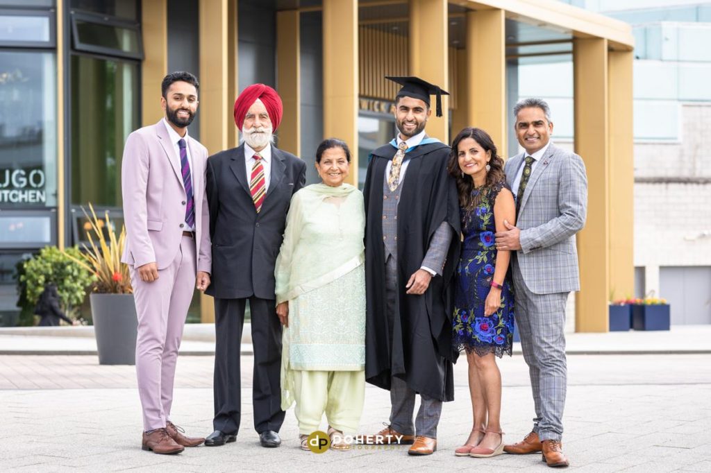 Graduation family portrait at Warwick University